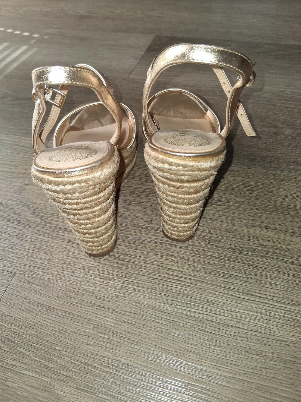 Vince Camuto Metallic Gold Open-Toe Slingback Sandals